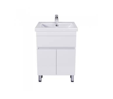 Тумба в ванную подвесная MDD City White 60 с умывальником Como 60