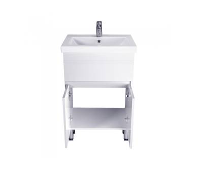 Тумба в ванную подвесная MDD City White 60 с умывальником Como 60