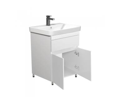 Тумба в ванную напольная MDD City White 70 с умывальником Vivace 70