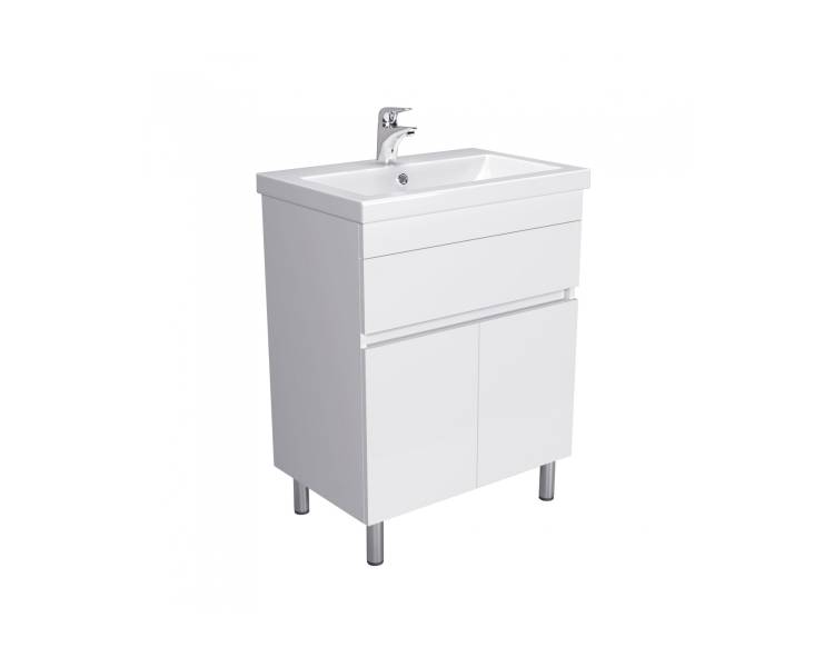 Тумба у ванну підлогова MDD City White 70 з умивальником Cosmo 70