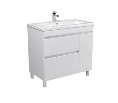 Тумба в ванную напольная MDD City White 80-U с умывальником Cosmo 80