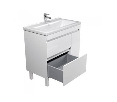 Тумба в ванную напольная MDD City White 80-U с умывальником Cosmo 80