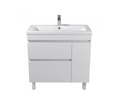 Тумба в ванную напольная MDD City White 80-U с умывальником Cosmo 80