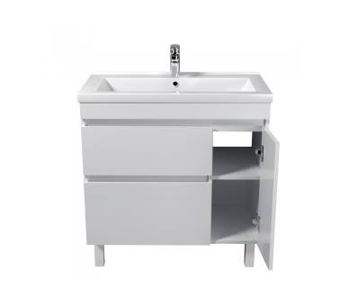 Тумба в ванную напольная MDD City White 80-U с умывальником Cosmo 80
