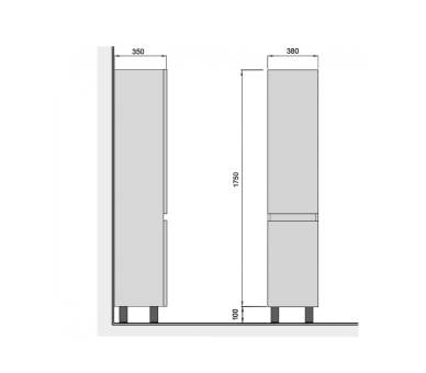 Пенал підлоговий MDD MoonShine П-38