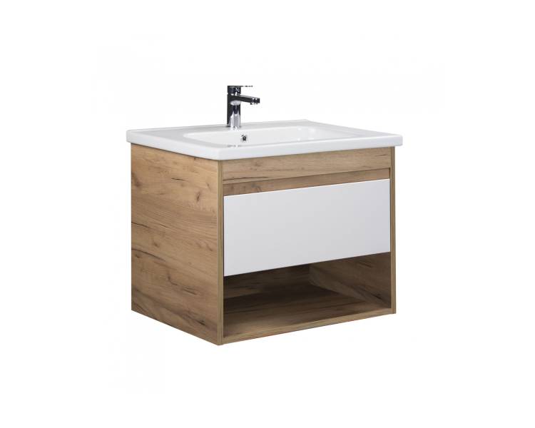 Тумба у ванну підвісна MDD Oslo Wood 70 з умивальником Creavit ID-70