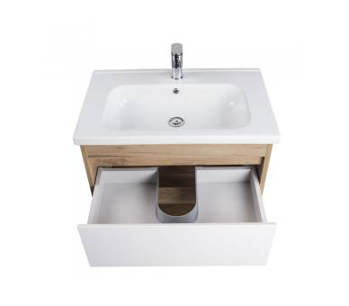 Тумба в ванную подвесная MDD Oslo Wood 70 с умывальником Creavit ID-70