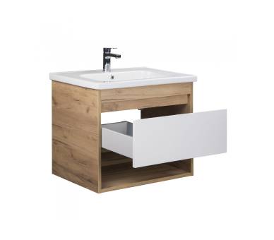 Тумба в ванную подвесная MDD Oslo Wood 70 с умывальником Creavit ID-70