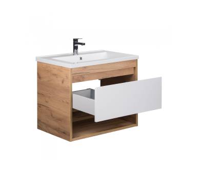 Тумба у ванну підвісна MDD Oslo Wood 70 з умивальником Cosmo 70