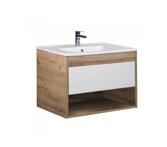 Тумба у ванну підвісна MDD Oslo Wood 80 з умивальником Creavit SU-80