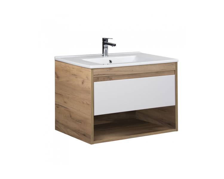 Тумба у ванну підвісна MDD Oslo Wood 80 з умивальником Creavit SU-80