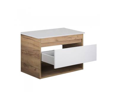 Тумба в ванную подвесная MDD Oslo Wood 80 со столешницей