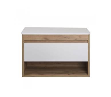 Тумба в ванную подвесная MDD Oslo Wood 80 со столешницей