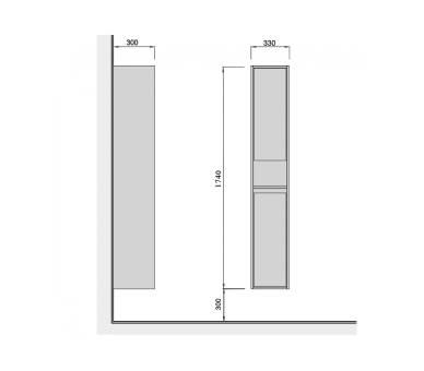 Пенал подвесной MDD Oslo Wood П-33-А