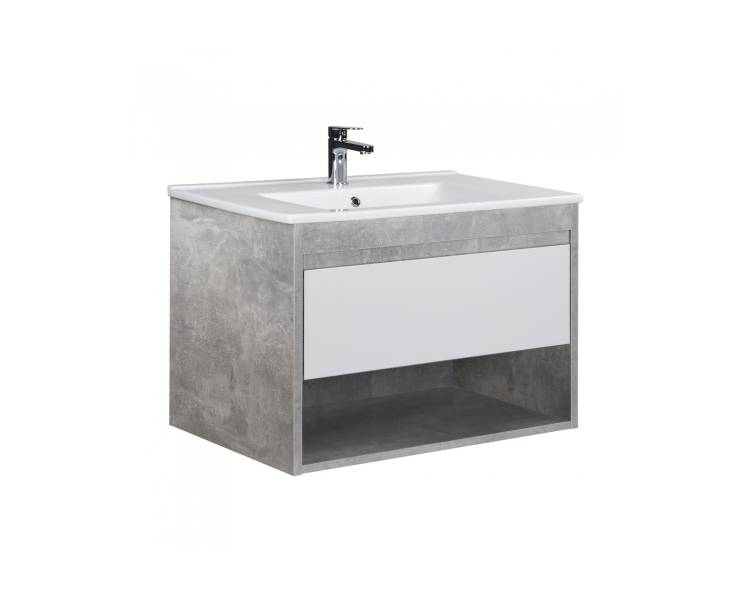 Тумба в ванную подвесная MDD Oslo Loft 80 с умывальником Creavit SU-80