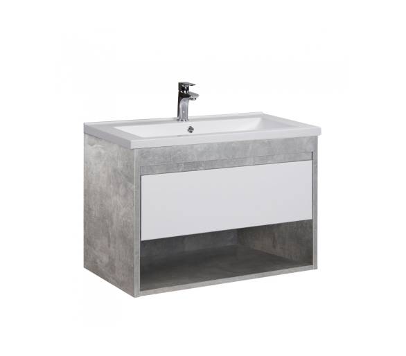 Тумба в ванную подвесная MDD Oslo Loft 80 с умывальником Cosmo 80