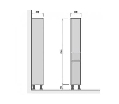 Пенал підлоговий MDD Prime П-33К-U