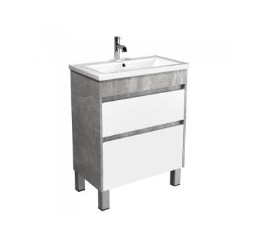 Тумба в ванную универсальная MDD Polo Loft 60-U с умывальником Cosmo 60