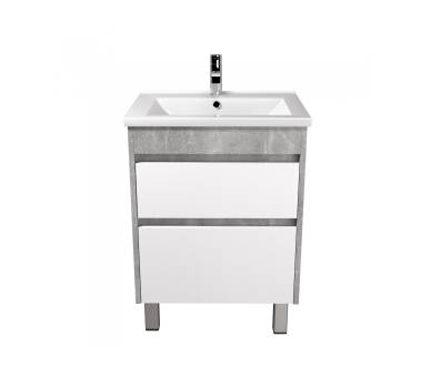 Тумба в ванную универсальная MDD Polo Loft 60-U с умывальником Cosmo 60