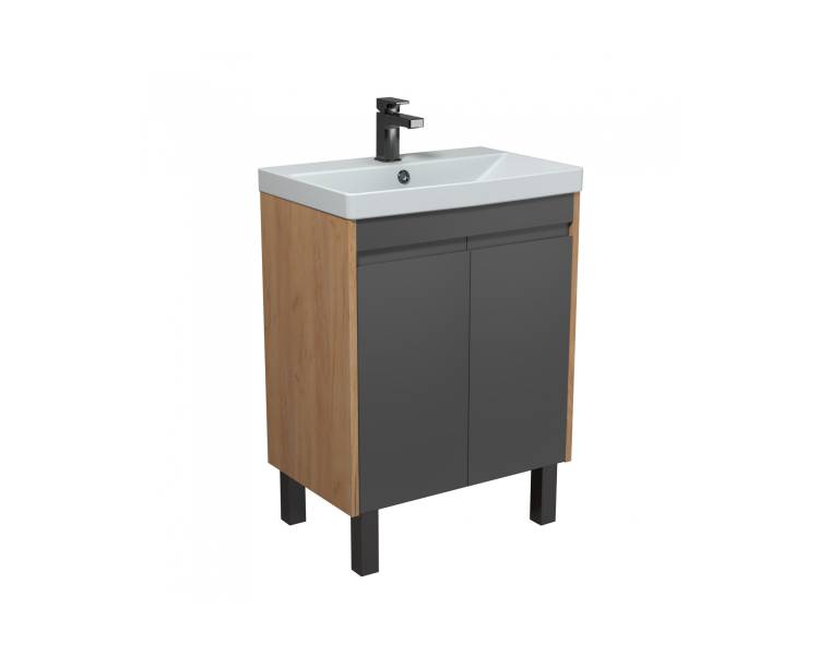 Тумба в ванную универсальная MDD Olive 60-U с умывальником Sempre 60