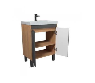 Тумба в ванную универсальная MDD Olive 60-U с умывальником Sempre 60