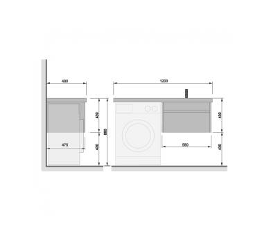 Тумба в ванную подвесная MDD Wing 60-А-W с умывальником Rodeo 120 R