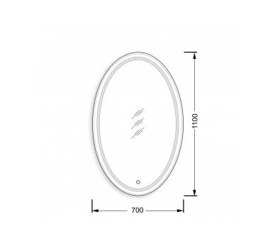 Дзеркало MDD Magda 110x70 з LED-підсвіткою та сенсором