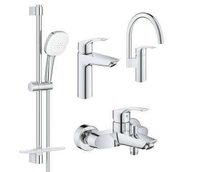 Комплект смесителей Grohe Eurosmart 4 в 1 для ванной и кухни