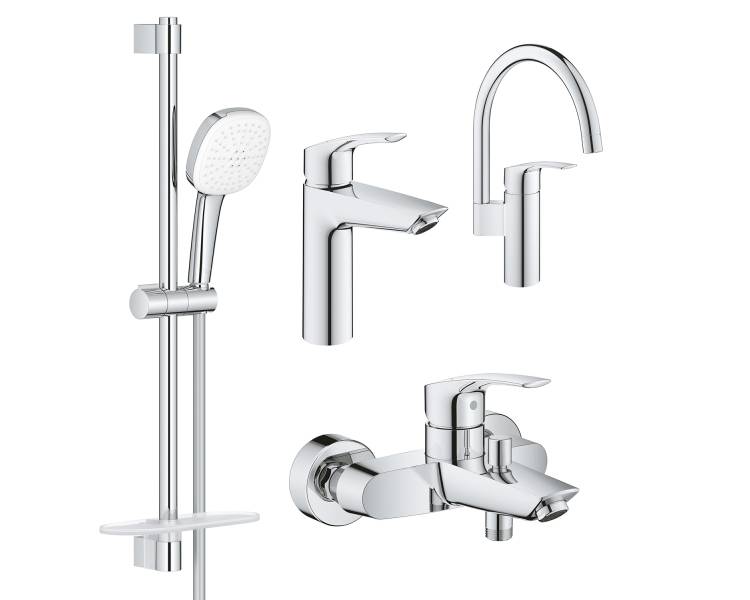 Комплект смесителей Grohe Eurosmart 4 в 1 для ванной и кухни