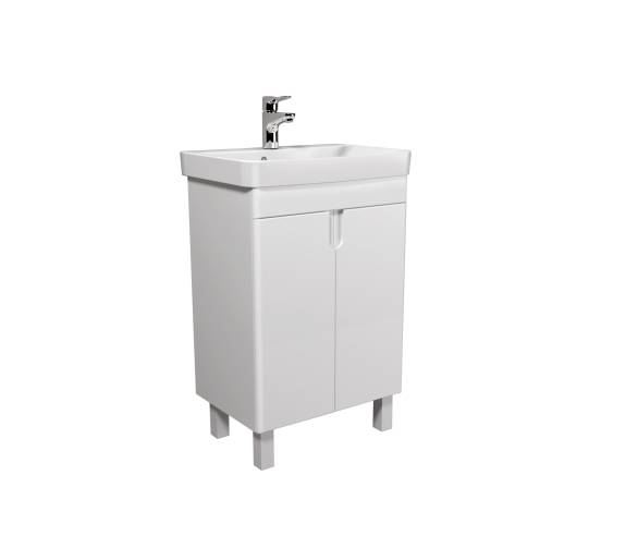 Тумба в ванную универсальная MDD Simple White 55-U с умывальником River 55