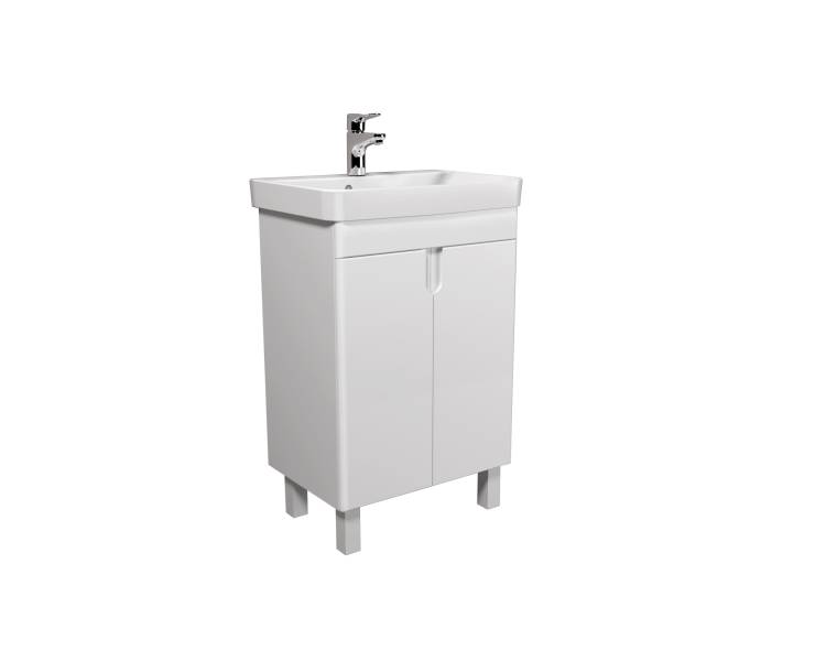 Тумба в ванную универсальная MDD Simple White 55-U с умывальником River 55