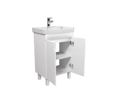Тумба в ванную универсальная MDD Simple White 55-U с умывальником River 55