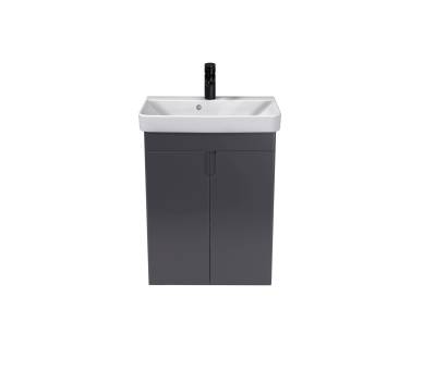 Тумба у ванну універсальна MDD Simple Graphite 55-U з умивальником River 55