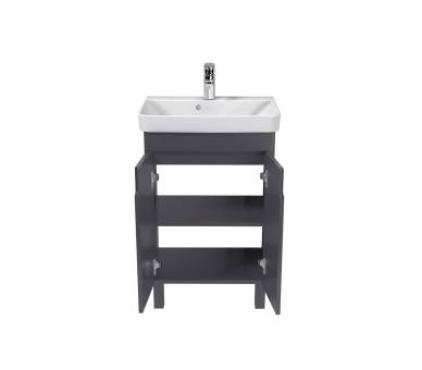 Тумба у ванну універсальна MDD Simple Graphite 55-U з умивальником River 55