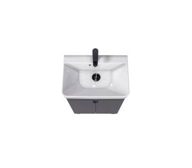 Тумба в ванную универсальная MDD Simple Graphite 55-U с умывальником River 55