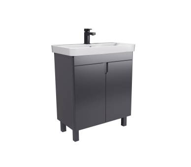 Тумба в ванную универсальная MDD Simple Graphite 70-U с умывальником River 70