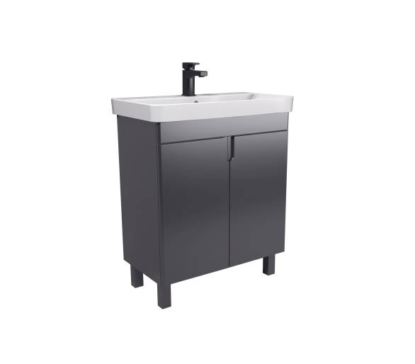 Тумба в ванную универсальная MDD Simple Graphite 70-U с умывальником River 70