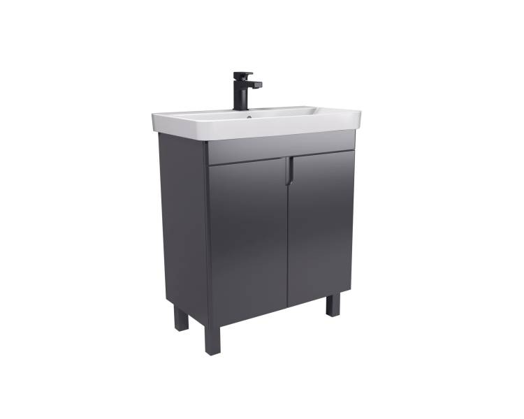 Тумба у ванну універсальна MDD Simple Graphite 70-U з умивальником River 70