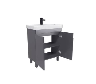 Тумба у ванну універсальна MDD Simple Graphite 70-U з умивальником River 70