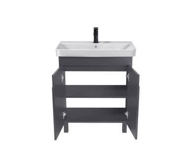 Тумба в ванную универсальная MDD Simple Graphite 70-U с умывальником River 70