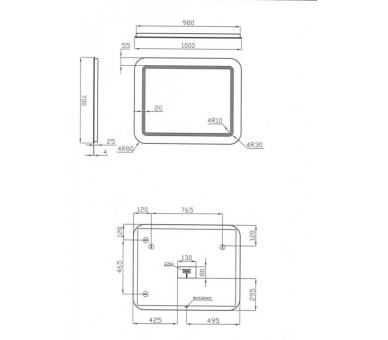 Зеркало Juventa Arizona ArM-100x70 с LED-подсветкой