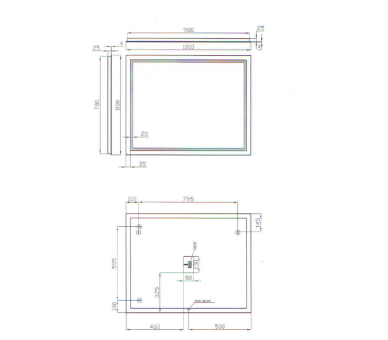 Зеркало Juventa Arizona ArMSq-100x80 с LED-подсветкой