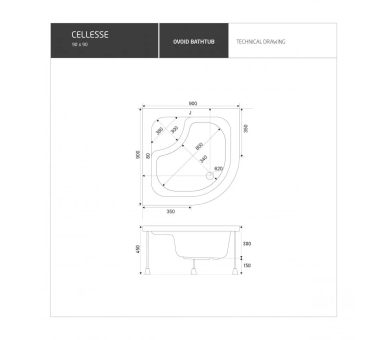 Душевой поддон 90x90x45 Shower CELLESSE SW-6010 глубокий