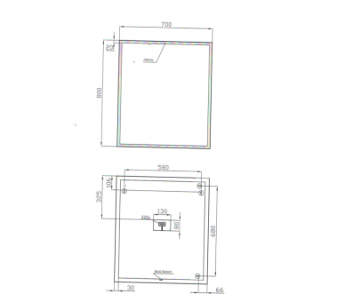 Зеркало Juventa NeoMSq-70x80 с LED-подсветкой