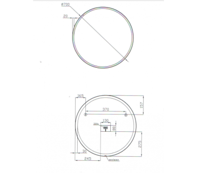 Дзеркало Juventa NeoMR-70x70 з LED-підсвіткою