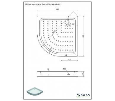 Поддон Swan Rico 90x90 см