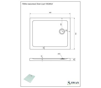 Поддон Swan Loyd 100x80 см