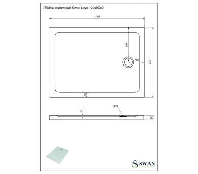 Поддон Swan Loyd 120x90 см