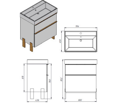 Тумба у ванну універсальна Juventa Manhattan Mh-70 біла