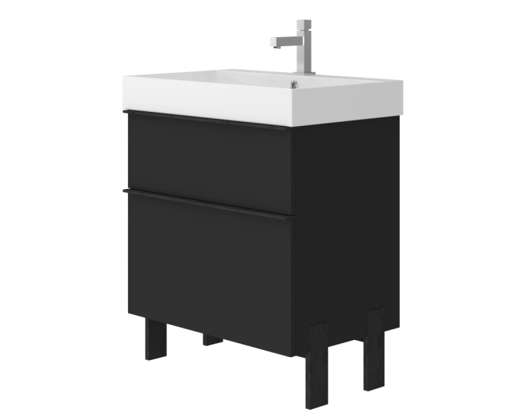 Тумба в ванную универсальная Juventa Manhattan Mh-70 черная Тумба в ванную универсальная Juventa Manhattan Mh-70 черная